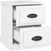 Noční stolky 2 ks 39 x 39 x 47,5 cm kompozitní dřevo [816145] (Barva Bílá)