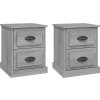 Noční stolky 2 ks 39 x 39 x 47,5 cm kompozitní dřevo [816145] (Barva Bílá)