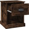 Noční stolky 2 ks 39 x 39 x 47,5 cm kompozitní dřevo [816139] (Barva Kouřový dub)