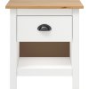 Noční stolky 2 ks Hill 46x35x49,5 cm masivní borové dřevo [288970] (Barva Bílo-hnědá)