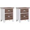 Noční stolky 2 ks se 2 zásuvkami [242041] (Barva Bílo-šedá)
