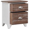 Noční stolky 2 ks se 2 zásuvkami [242041] (Barva Bílo-šedá)
