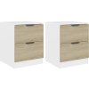 Noční stolky 2 ks 40 x 40 x 50 cm kompozitní dřevo [326734] (Barva Bílá a dub sonoma)