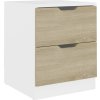 Noční stolky 2 ks 40 x 40 x 50 cm kompozitní dřevo [326734] (Barva Bílá a dub sonoma)