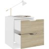 Noční stolky 2 ks 40 x 40 x 50 cm kompozitní dřevo [326734] (Barva Bílá a dub sonoma)