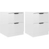 Noční stolky 2 ks 40 x 40 x 50 cm kompozitní dřevo [326734] (Barva Bílá a dub sonoma)