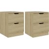Noční stolky 2 ks 40 x 40 x 50 cm kompozitní dřevo [326734] (Barva Bílá a dub sonoma)