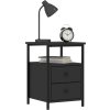 Noční stolky 2 ks 34x35,5x50 cm, z umělého dřeva [826014] (Barva Černá)