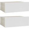 Plovoucí noční stolky 2 ks 40 x 30 x 15 cm kompozit [800319] (Barva Bílá s vysokým leskem)