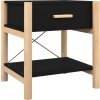 Noční stolky 2 ks 42 x 38 x 45 cm kompozitní dřevo [345657] (Barva Černá)