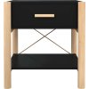 Noční stolky 2 ks 42 x 38 x 45 cm kompozitní dřevo [345657] (Barva Černá)