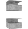 Plovoucí noční stolky 2 ks 40 x 31 x 27 cm kompozit [800414] (Barva Betonová šedá)