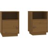 Noční stolky 2 ks 40 x 34 x 55 cm masivní borové dřevo [818322] (Barva medová hnědá)