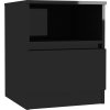 Noční stolky 2 ks 40 x 40 x 50 cm kompozitní dřevo [806172] (Barva černá s vysokým leskem)