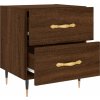 Noční stolky 2 ks 40 x 35 x 47,5 cm kompozitní dřevo [827275] (Barva Hnědý dub)