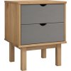 Noční stolek OTTA hnědý a bílý 45x39x57 cm masivní borovice [348577] (Barva Krémová a antracitová)