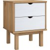 Noční stolek OTTA hnědý a bílý 45x39x57 cm masivní borovice [348577] (Barva Krémová a antracitová)