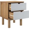 Noční stolek OTTA hnědý a bílý 45x39x57 cm masivní borovice [348577] (Barva Krémová a antracitová)