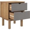 Noční stolek OTTA hnědý a bílý 45x39x57 cm masivní borovice [348577] (Barva Krémová a antracitová)