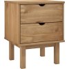 Noční stolek OTTA hnědý a bílý 45x39x57 cm masivní borovice [348577] (Barva Krémová a antracitová)