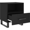 Noční stolek 40 x 35 x 47,5 cm kompozitní dřevo [827486] (Barva Černá)