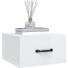 Nástěnný noční stolek 35 x 35 x 20 cm [812864] (Barva Bílá s vysokým leskem)