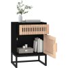 Noční stolek 40 x 30 x 55,5 cm kompozitní dřevo a železo [352093] (Barva Černá)