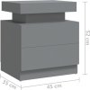 Noční stolek 45 x 35 x 52 cm kompozitní dřevo [326851] (Barva Šedá)