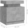Noční stolek 45 x 35 x 52 cm kompozitní dřevo [326851] (Barva Šedá)