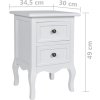 Noční stolek se 2 šuplíky 4 ks MDF [276039] (Barva Bílá)