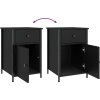 Noční stolek 40 x 42 x 60 cm kompozitní dřevo [825903] (Barva Černá)