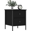 Noční stolek 40 x 42 x 50 cm kompozitní dřevo [825983] (Barva Černá)