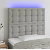 Čelo postele s LED 80x5x118/128 cm textil [3122833] (Barva Tmavě šedá)