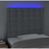 Čelo postele s LED 80x5x118/128 cm textil [3122833] (Barva Tmavě šedá)