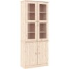 Prosklená vitrína ALTA 77x35x186,5 cm masivní borové dřevo [353950] (Barva Bílá)