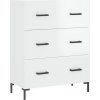 Skříň highboard 69,5 x 34 x 180 cm kompozitní dřevo [3189382] (Barva Černá)