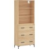 Skříň highboard 69,5 x 34 x 180 cm kompozitní dřevo [3189382] (Barva Černá)