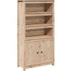 Skříň highboard 80 x 35 x 154 cm masivní borové dřevo [823519] (Barva Přírodní)