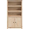 Skříň highboard 80 x 35 x 154 cm masivní borové dřevo [823519] (Barva Přírodní)