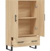 Skříň highboard 69,5 x 31 x 115 cm kompozitní dřevo [828265] (Barva Kouřový dub)