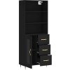 Skříň highboard 69,5 x 34 x 180 cm kompozitní dřevo [3189486] (Barva Černá)
