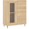 Skříň highboard 69,5 x 34 x 180 cm kompozitní dřevo [3189486] (Barva Černá)