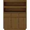 Skříň highboard 89 x 40 x 116,5 cm masivní borové dřevo [818219] (Barva Černá)