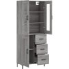 Skříň highboard 69,5 x 34 x 180 cm kompozitní dřevo [3198657] (Barva Bílá)