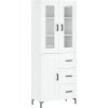 Skříň highboard 69,5 x 34 x 180 cm kompozitní dřevo [3198657] (Barva Bílá)