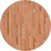Stolní deska Ø 80 x 4 cm kulatá masivní bukové dřevo [355925] (Barva Světle hnědá)