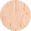 Stolní deska Ø 80 x 4 cm kulatá masivní bukové dřevo [355925] (Barva Světle hnědá)