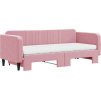 Válenda s přistýlkou a matracemi 80 x 200 cm samet [3197083] (Barva Růžová)