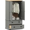 Šatní skříň VIGO 90 x 55 x 170 cm masivní borové dřevo [353165] (Barva Šedá)