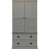 Šatní skříň VIGO 90 x 55 x 170 cm masivní borové dřevo [353165] (Barva Šedá)